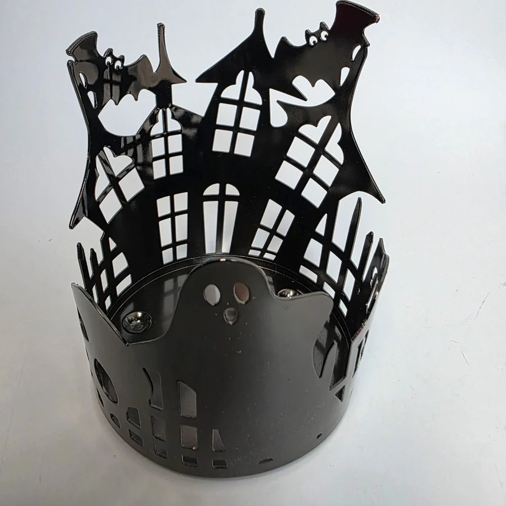 Bath & Body Works Slatkin Halloween Haunted House Ghost 3 Wick Candle Holder